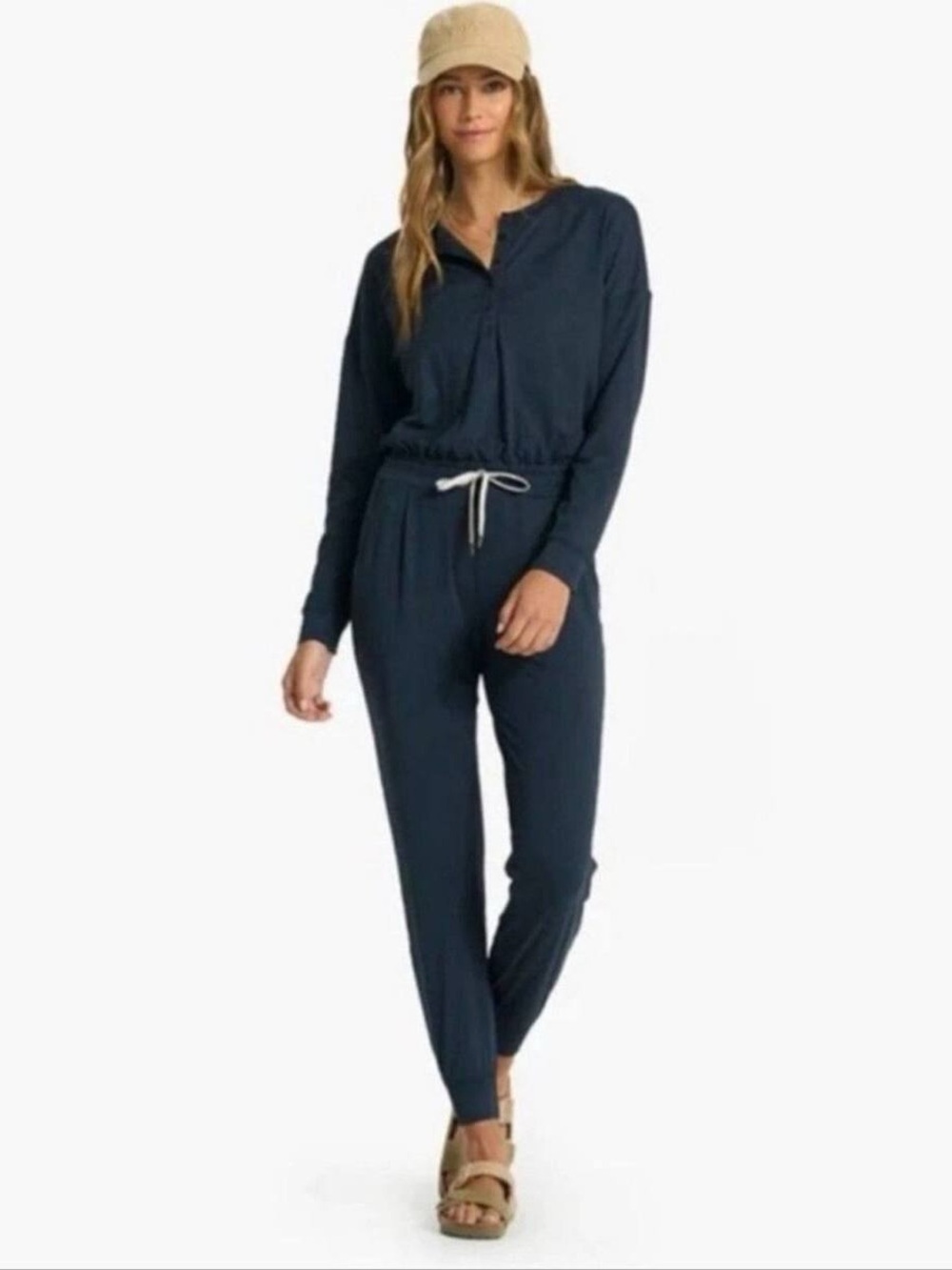 Vuori Lux Henley Jumpsuit-Ink Heather-Medium-NWT